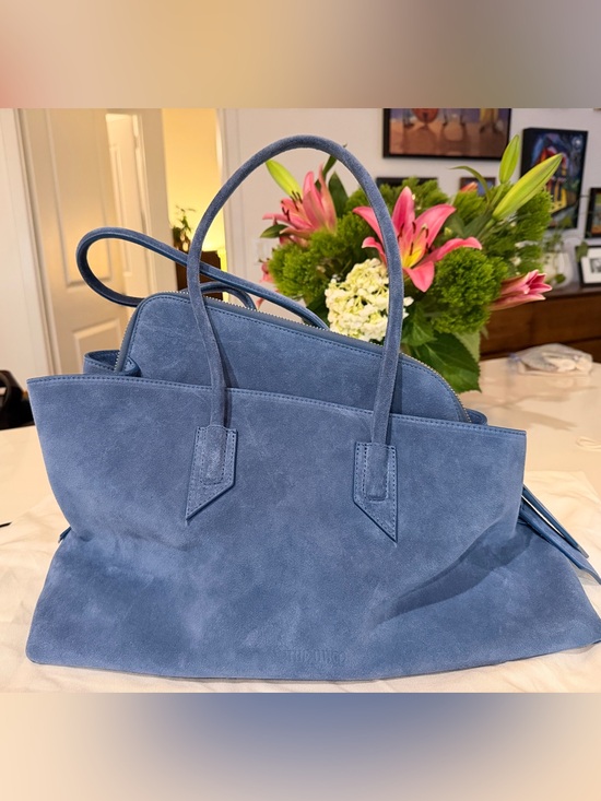 The Attico Handbags - Blue Suede The Attico Tote Bag - Elegant Everyday Shoulder Bag